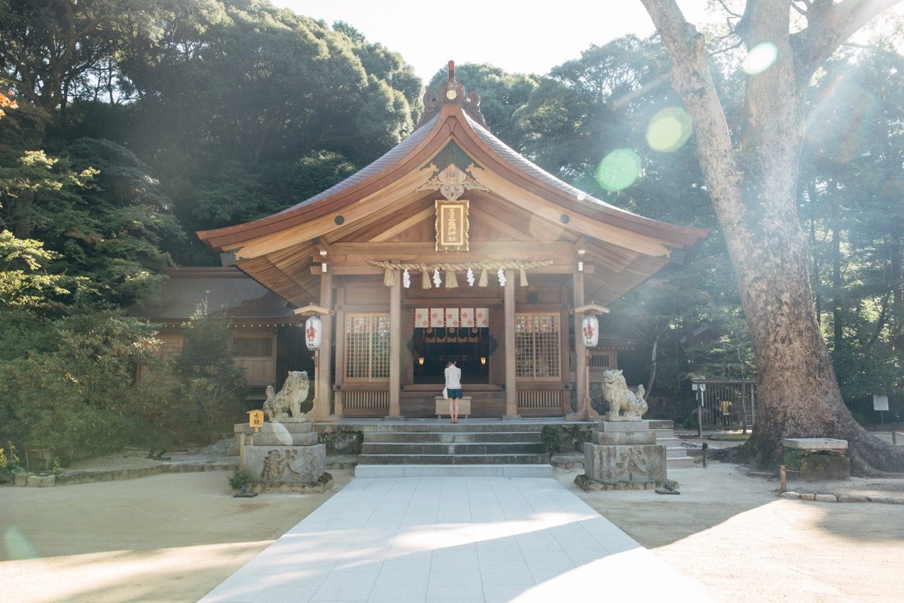竈門神社の本殿。福岡を代表する“良縁”のパワースポット