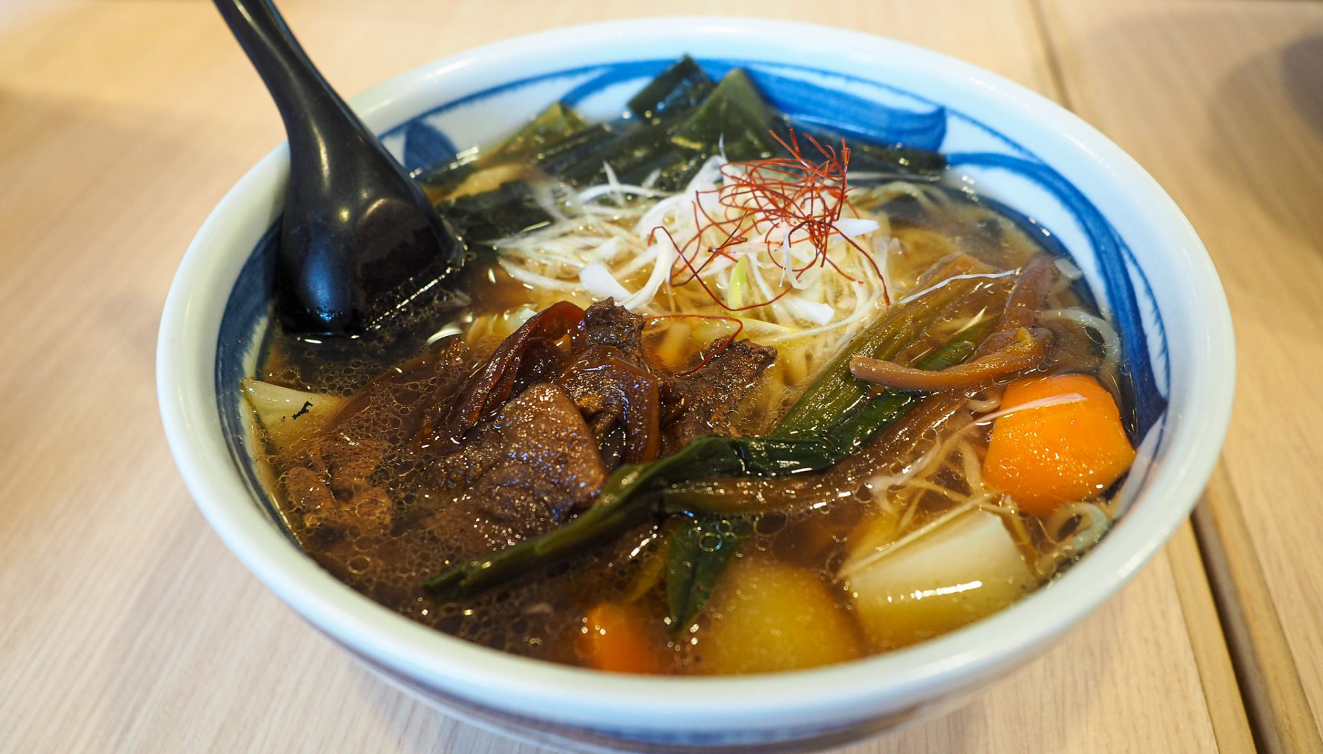 ユクオハウ「鹿肉の汁麺」｜Ramen with venison in the traditional Ainu cuisine style