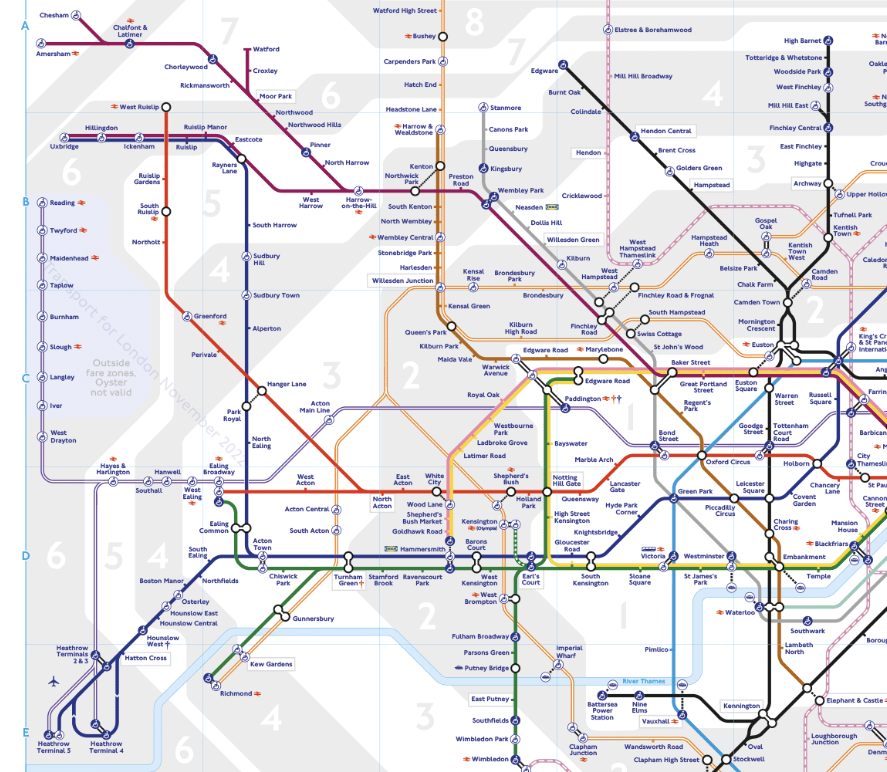 ロンドン　地下鉄路線図