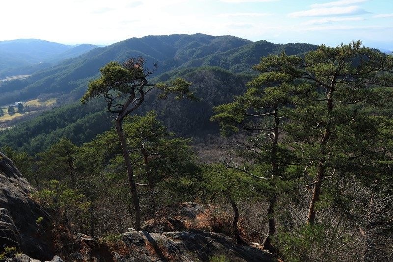 西側から南には、阿武隈山地北部の山々が続きます。