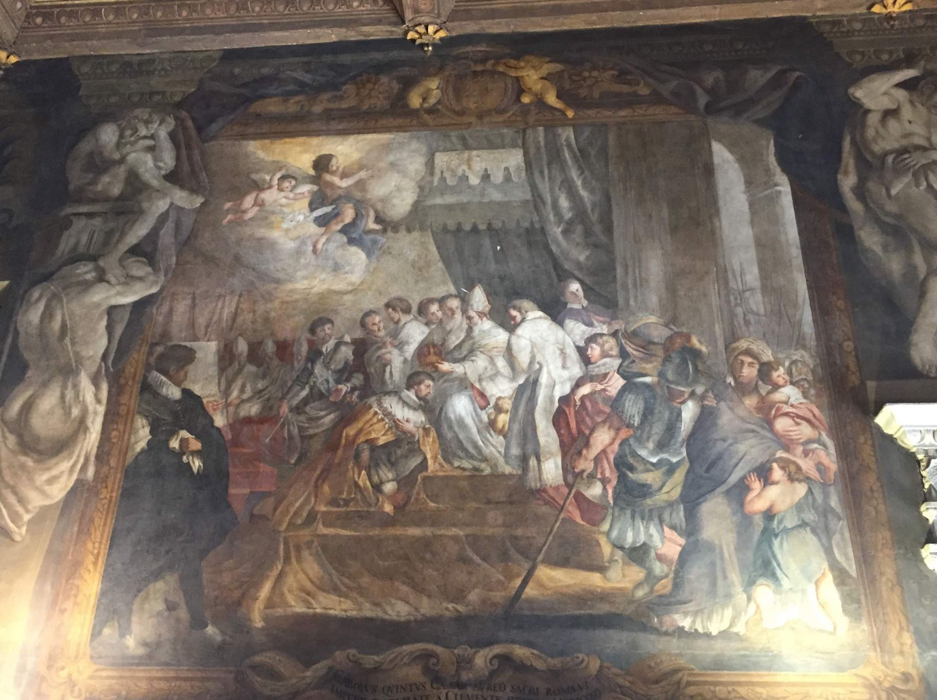 市役所にある絵画。カール5世の戴冠式の様子
