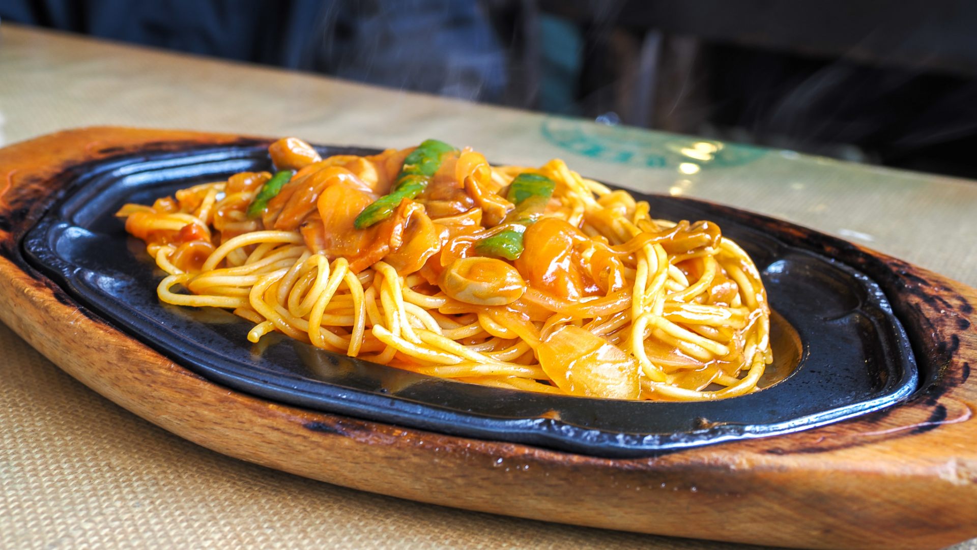 Spaghetti Napolitan that is seasoned with ketchap