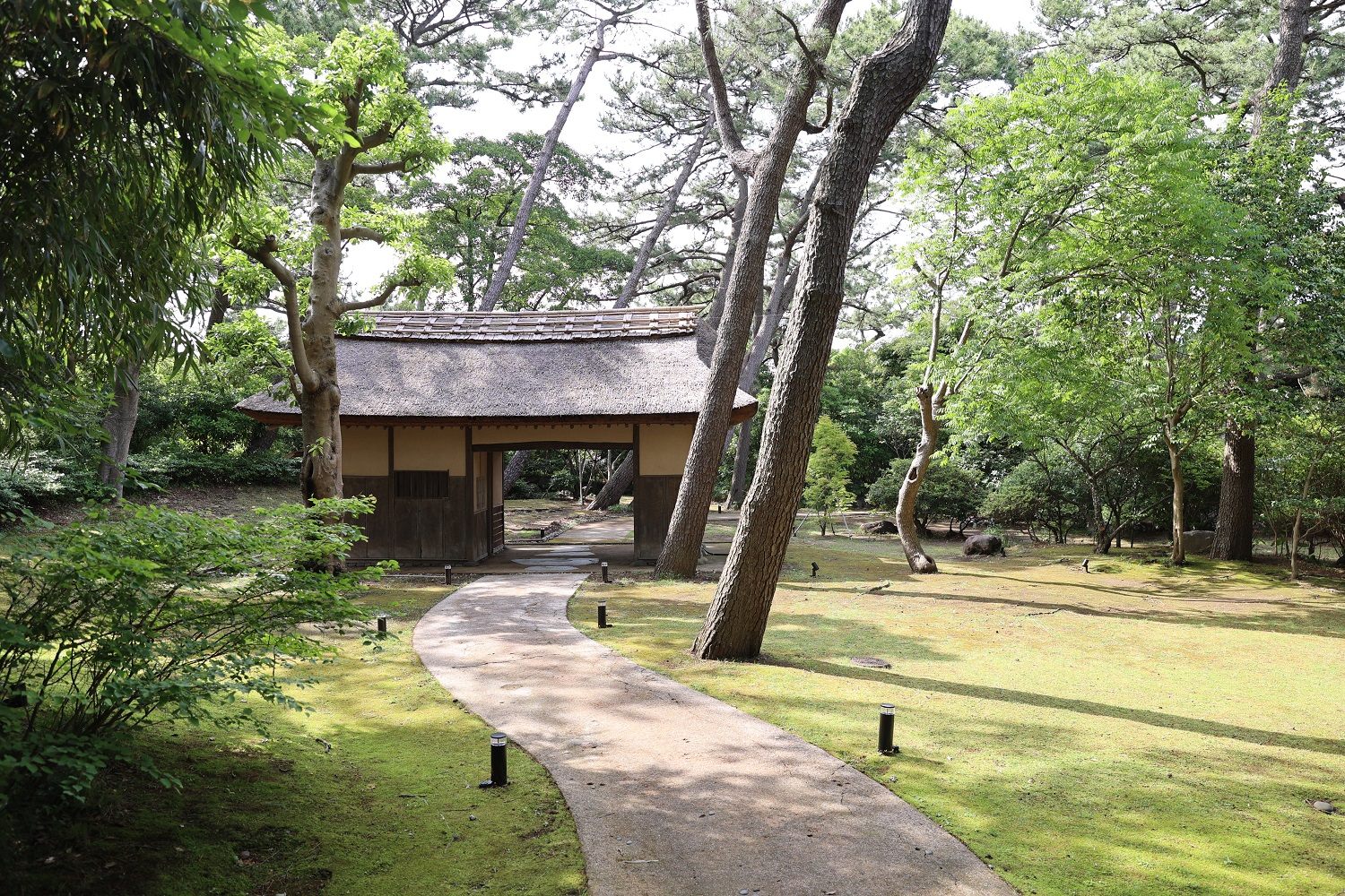 玄関口に構える茅葺き屋根の長屋門も登録有形文化財