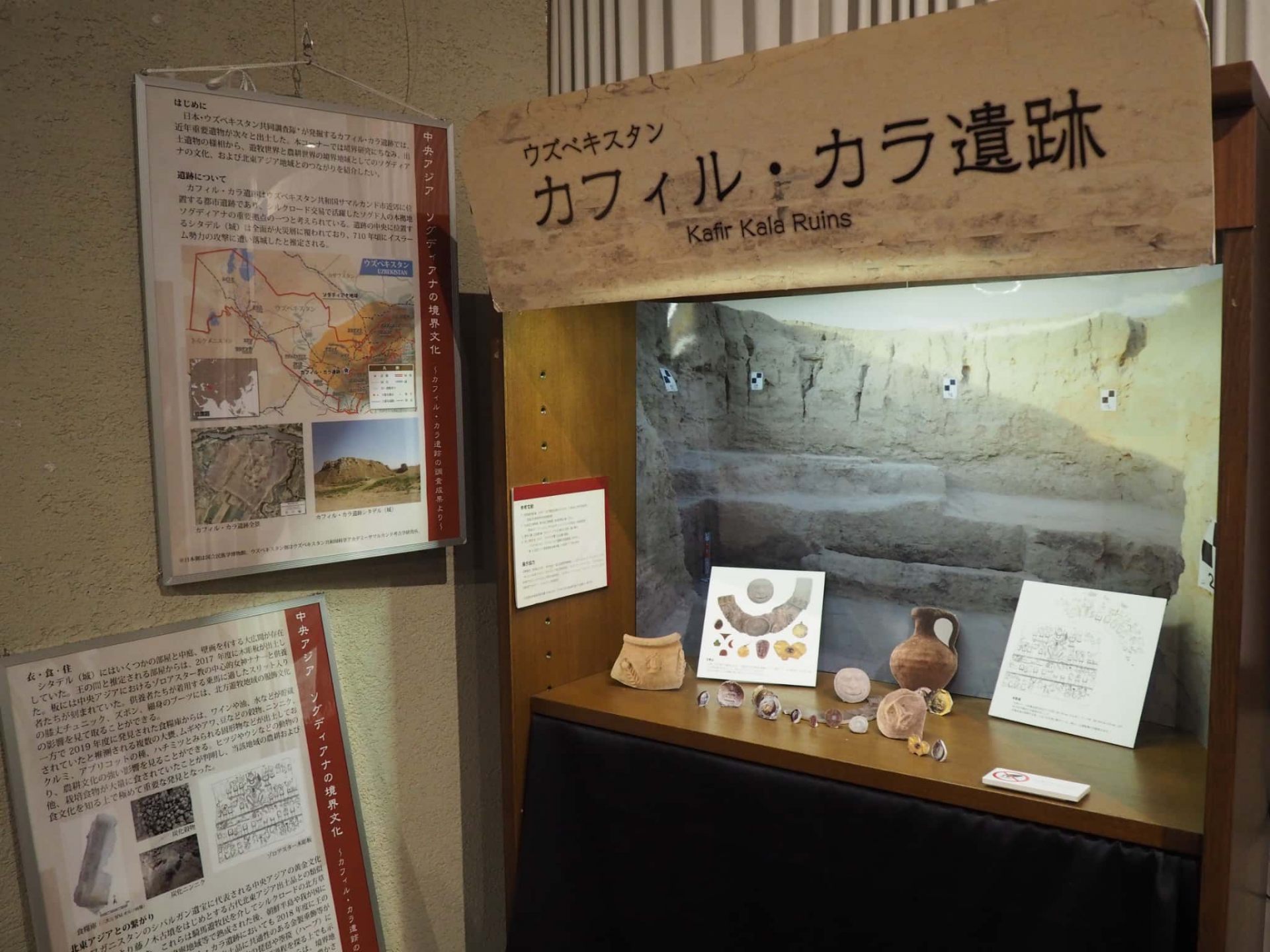 北海道大学総合博物館　カフィルカラ遺跡の展示