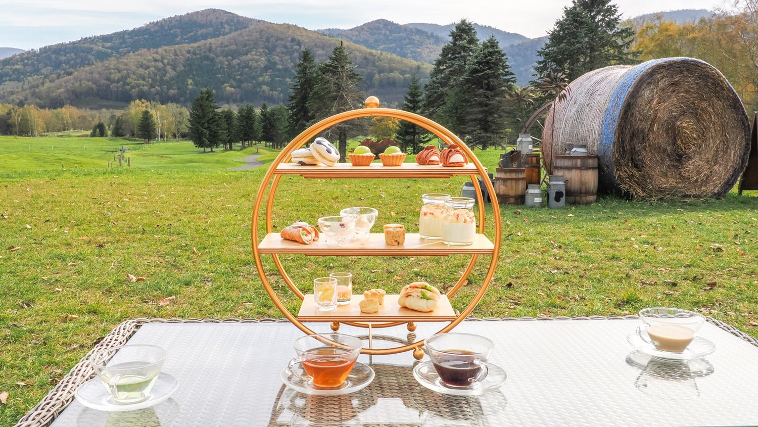 One of the seasonal limited plans, "Farm Afternoon Tea” of the sweets made from TOMAMU MILK