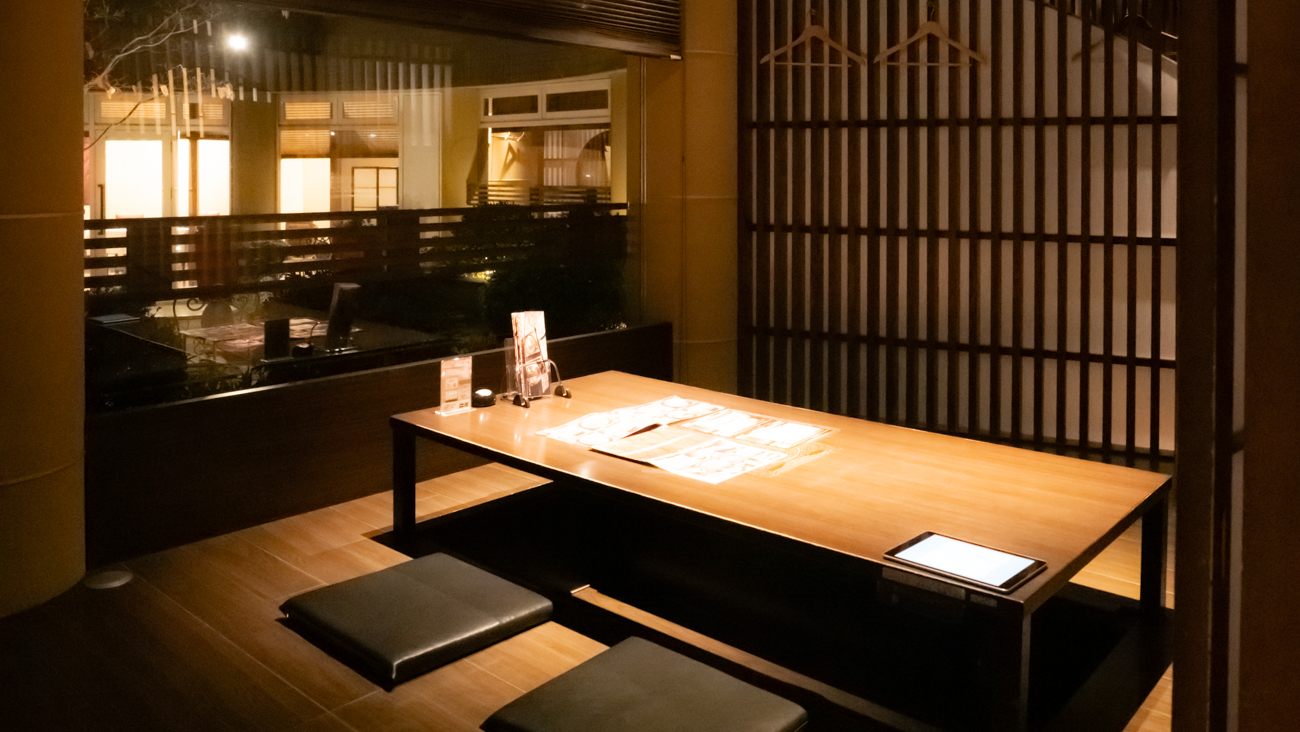 Private style of table seatings at ICHIE restaurant