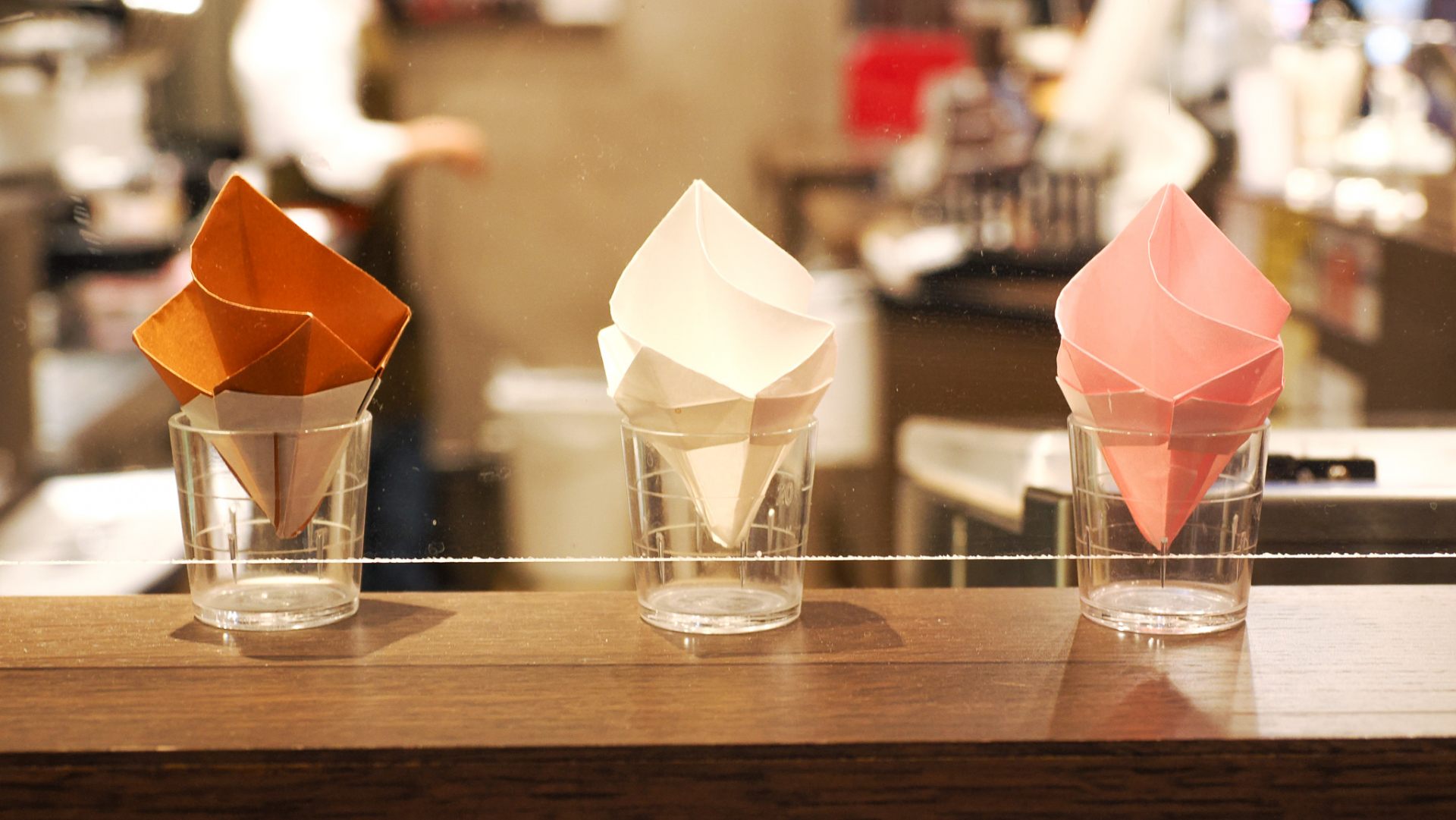 ソフトクリームのオブジェ/Origami ornaments of soft serve ice cream