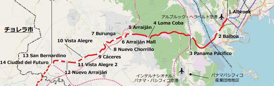 3号線路線マップ（赤線）
