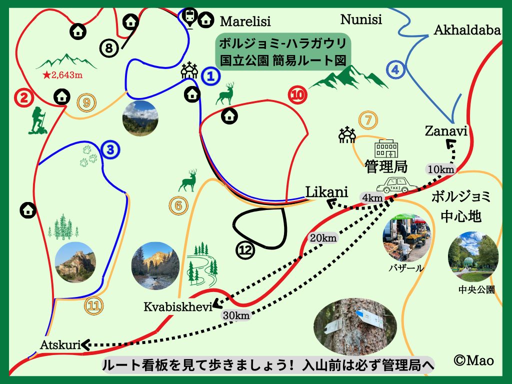 筆者作成簡易ルート図（正規地図は管理局で５ラリで販売中）