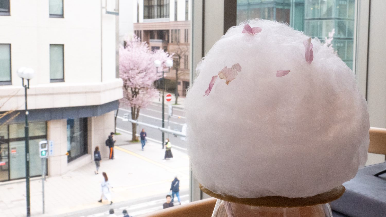 Cotton candy topped on the parfait