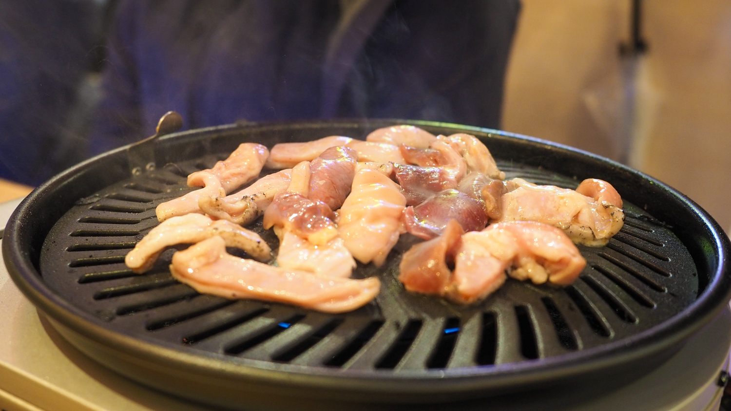 Teppanyaki of Beef, pork and duck offal at "Teppan Tadayoshi"