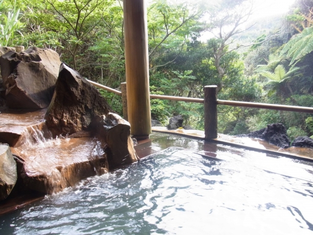 緑に囲まれた露天風呂