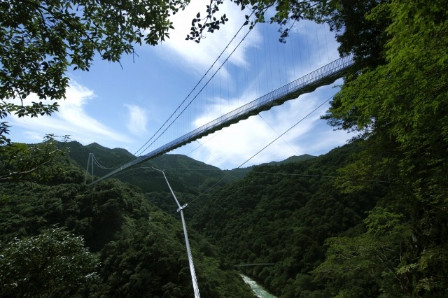 圧巻！高さ142mの「照葉大吊橋」