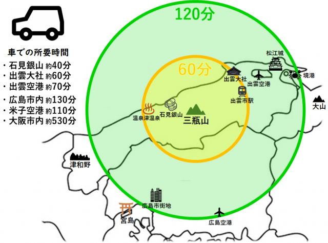 三瓶山へのアクセス方法は！？