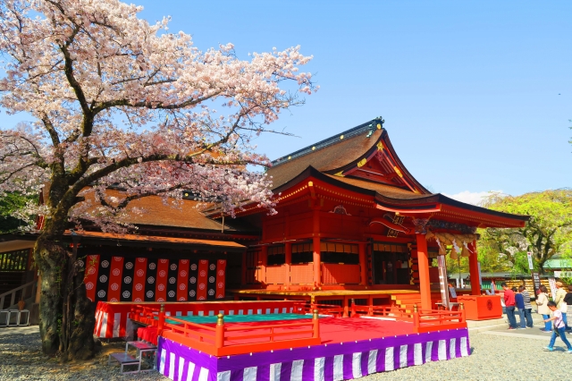 富士山信仰の中心地で美しい桜の女神様にお参り