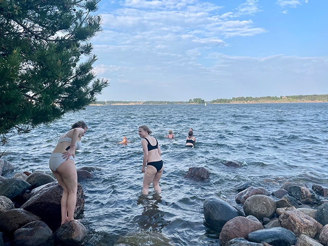 バルト海でクールダウン。夏でもかなり冷たい