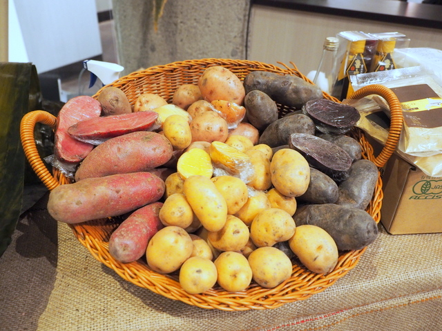 Vegetables from Hokkaido which are displayed for this event in the restaurant